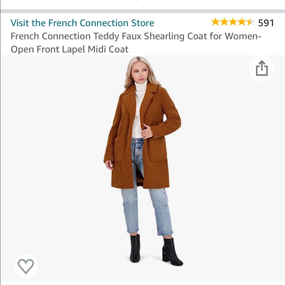 Vegan fur brand new French Connection jacket.